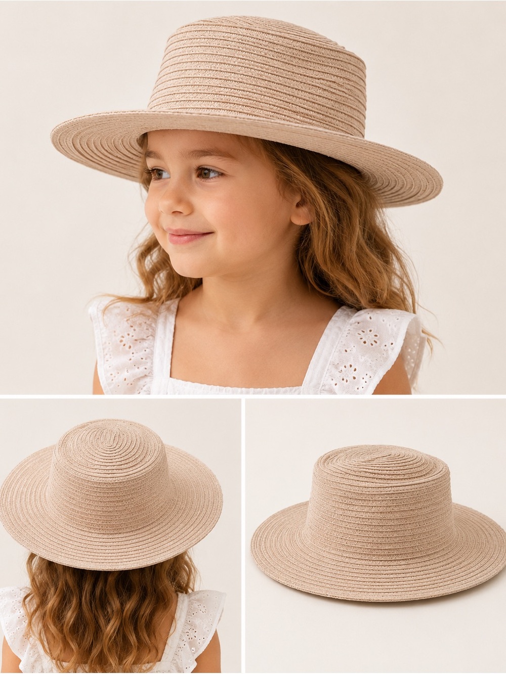 Janie and Jack Pink/Peach Straw Hat Size 12-24 Months New